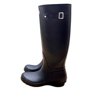 Hunter Original Tall Rain Boots Matte Black Waterproof Wellington US 9
